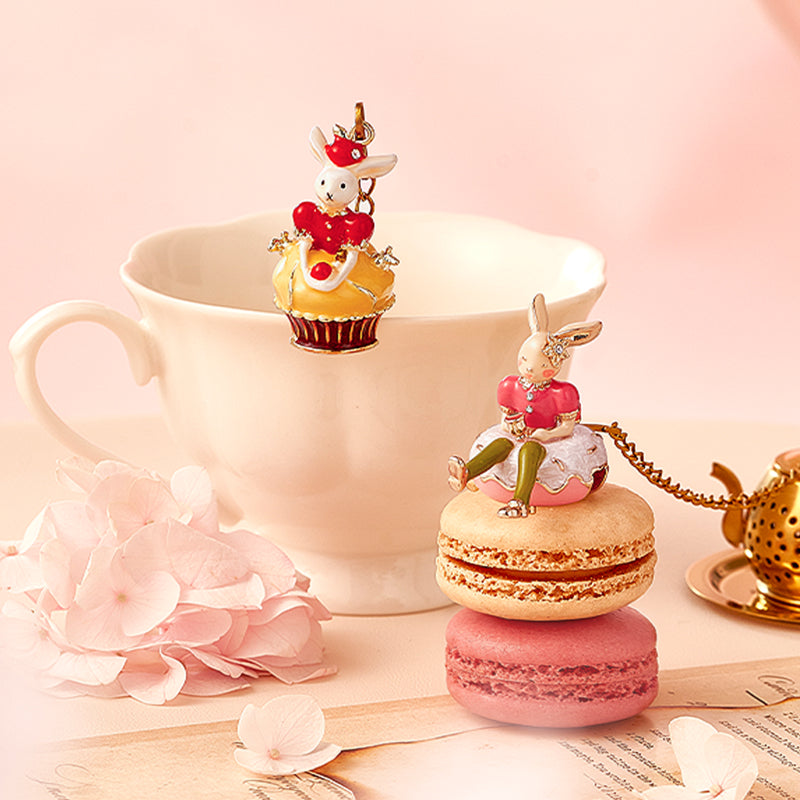 BlanBunny Dessert Pendant Tea Infuser Stainless Steel Loose Leaf Filter with Enamel Charm, Cute Gift Idea