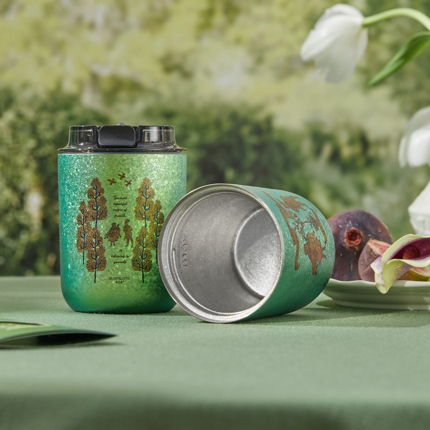 BlanBunny Double-Walled Titanium Mug – Portable Outdoor Insulated Cup Gift Set
