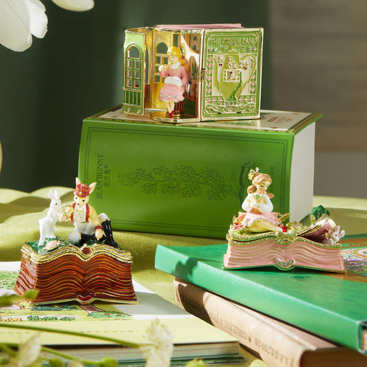 BlanBunny Book House Series Zinc Alloy Jewelry Box Ornaments Exquisite Gift