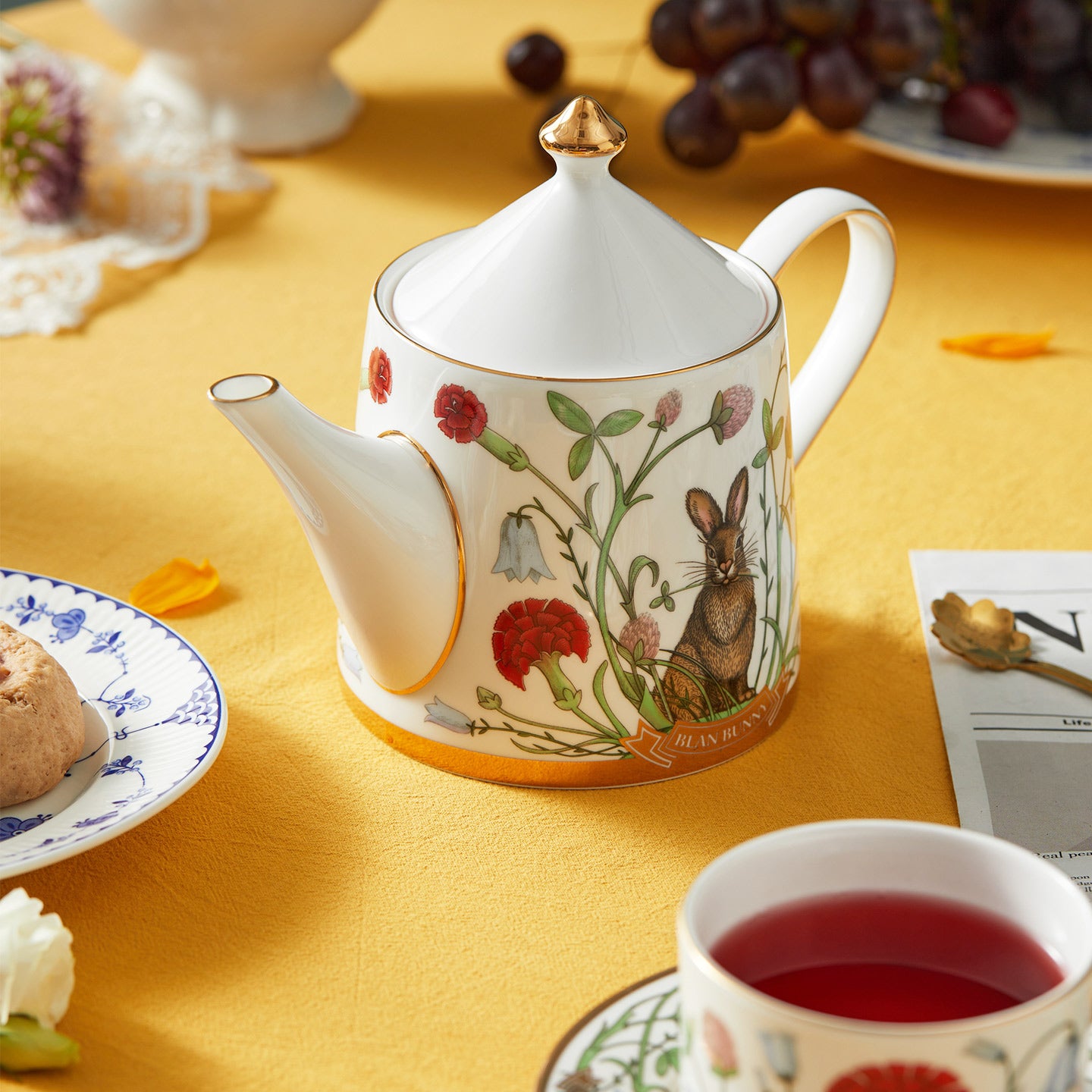 BlanBunny Garden Adventure Tea Set with Cup & Saucer English Afternoon Tea Set Gift