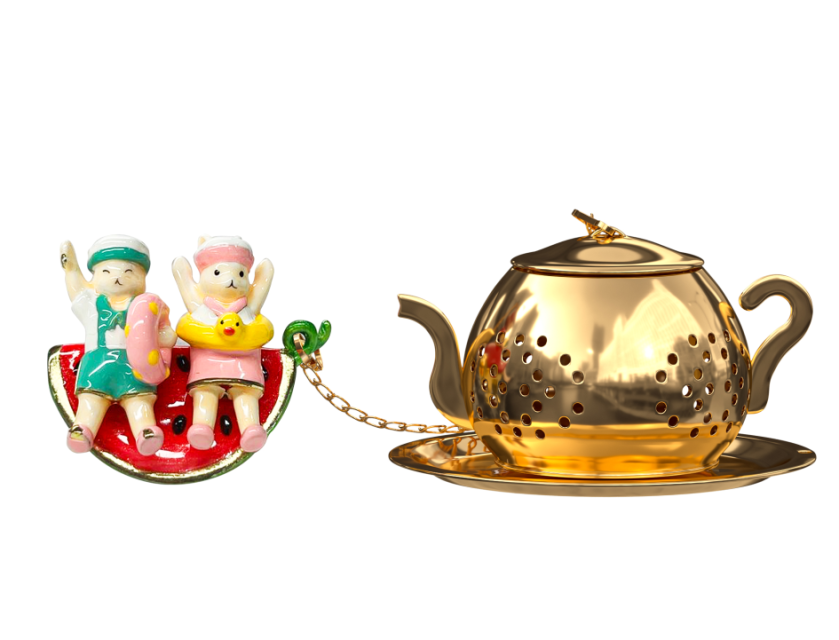 BlanBunny Fruit Pendant Tea Infuser Heat Resistant Stainless Steel Tea Strainer with Hanging Cup, Drip Tray and Pendant