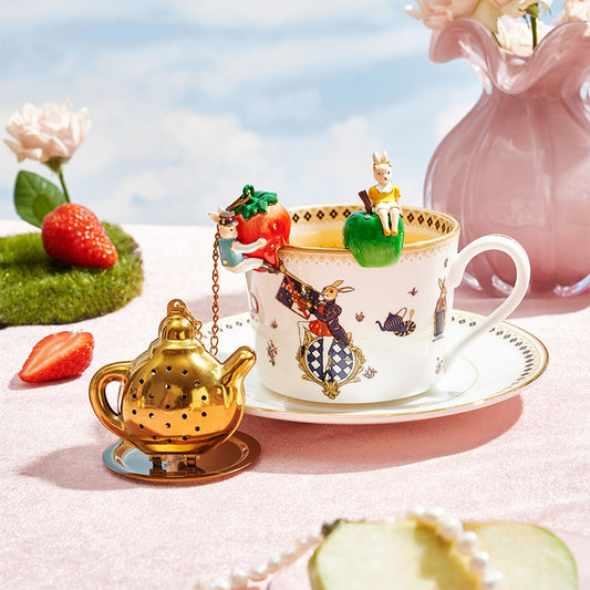 BlanBunny Fruit Pendant Tea Infuser Heat Resistant Stainless Steel Tea Strainer  with Hanging Cup, Drip Tray and Pendant