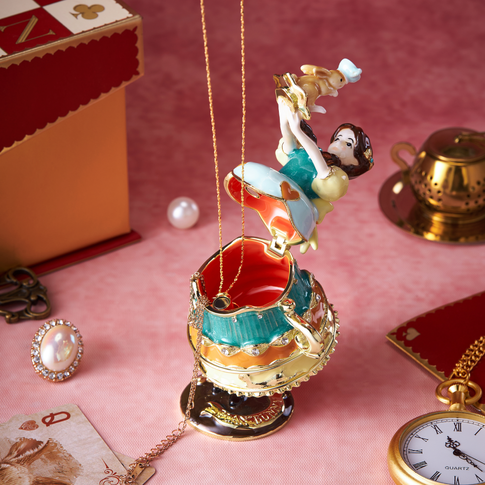 BlanBunny Alice Tea Party Zinc Alloy Jewelry Box Ornament Exquisite Gift