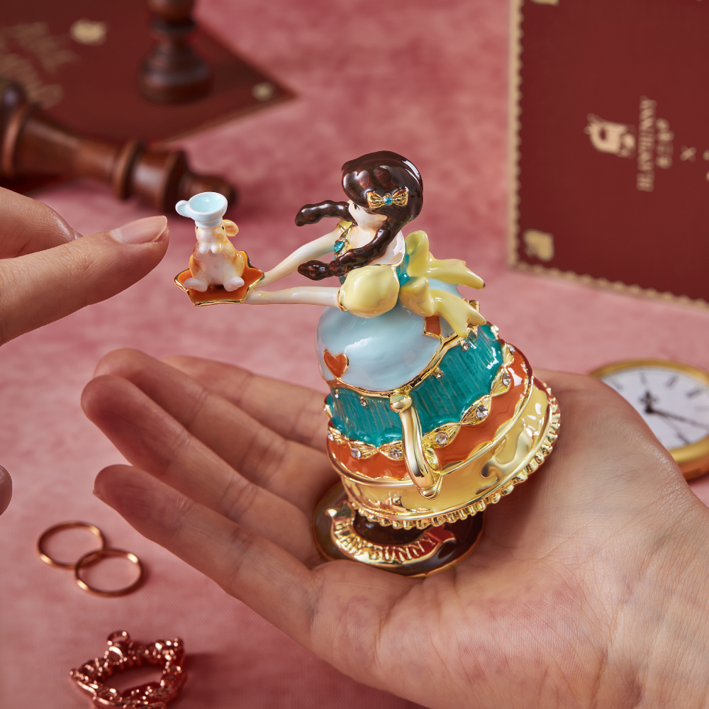 BlanBunny Alice Tea Party Zinc Alloy Jewelry Box Ornament Exquisite Gift