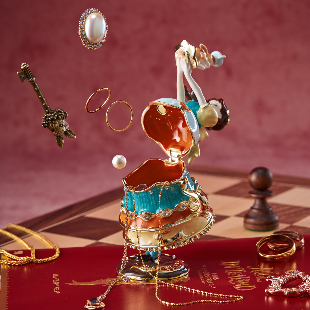 BlanBunny Alice Tea Party Zinc Alloy Jewelry Box Ornament Exquisite Gift