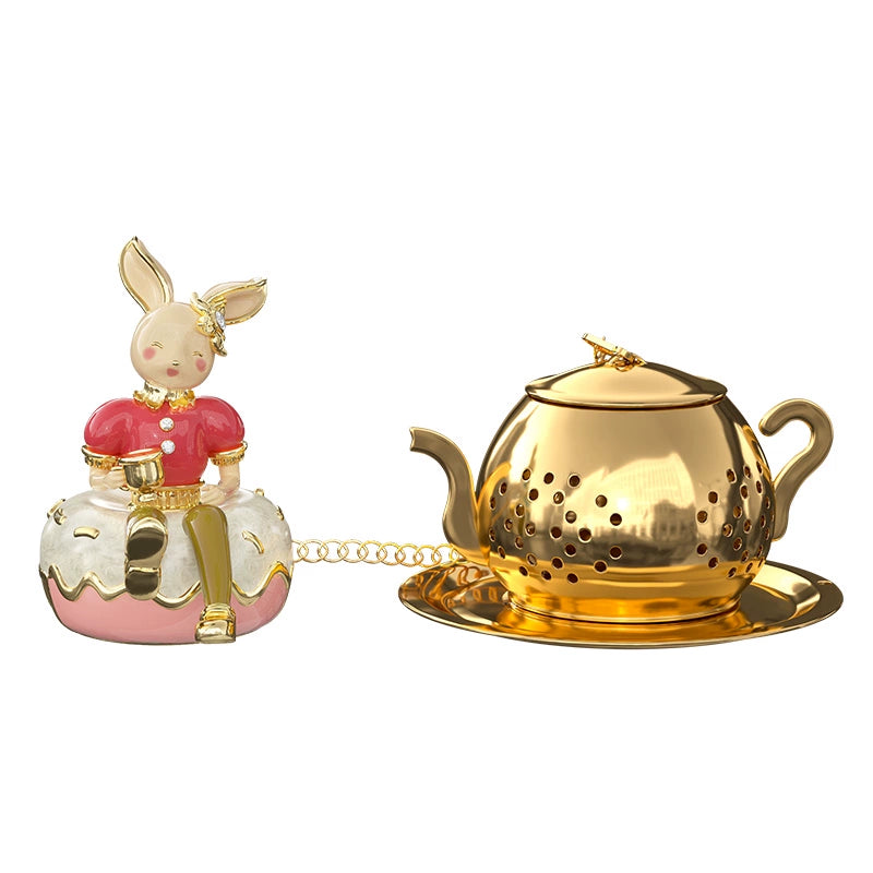 BlanBunny Dessert Pendant Tea Infuser Stainless Steel Loose Leaf Filter with Enamel Charm, Cute Gift Idea