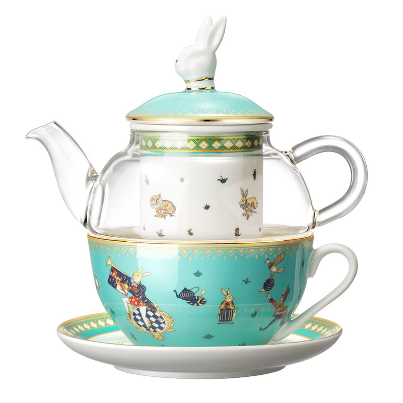 Juego de regalo de tetera de cristal con infusor Royal Garden de BlanBunny