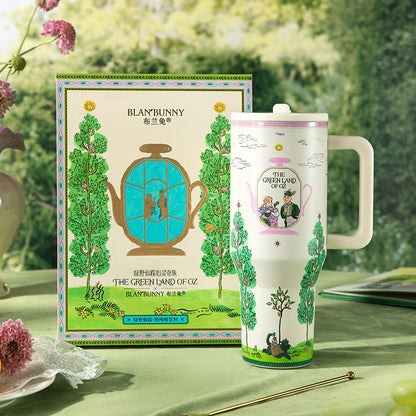 BlanBunny Wizard of Oz Tumbler with Handle and Straw 40oz/1200ml Insulated Stainless Steel Cup Leakproof Straw Lid