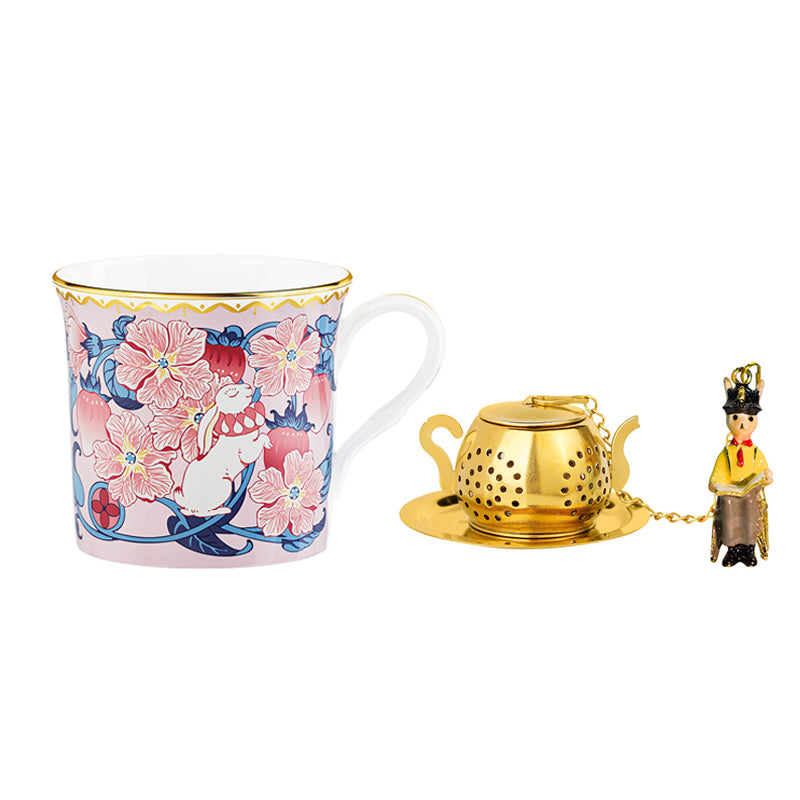 Shakespeare Garden Bone China Mug & Tea Infuser Gift Set – Perfect for Tea Lovers