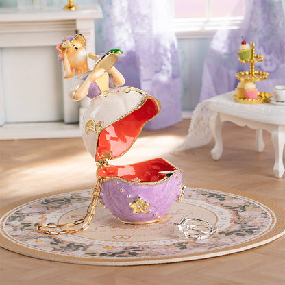 BlanBunny Enamel Jewelry Box Vintage English Afternoon Tea Trinket Box Decorative Storage for Rings & Accessories