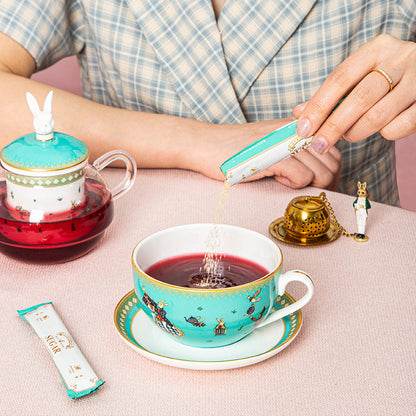 BlanBunny Sugar Box Gift Set contains 28 individually wrapped sugar packets of white sugar, perfect for fruit and herbal teas, and flavored teas.