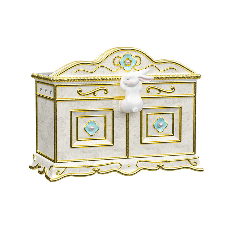 BlanBunny Enamel Jewelry Box Vintage English Afternoon Tea Trinket Box Decorative Storage for Rings & Accessories