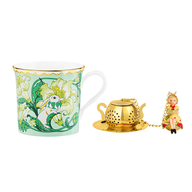 Shakespeare Garden Bone China Mug & Tea Infuser Gift Set – Perfect for Tea Lovers