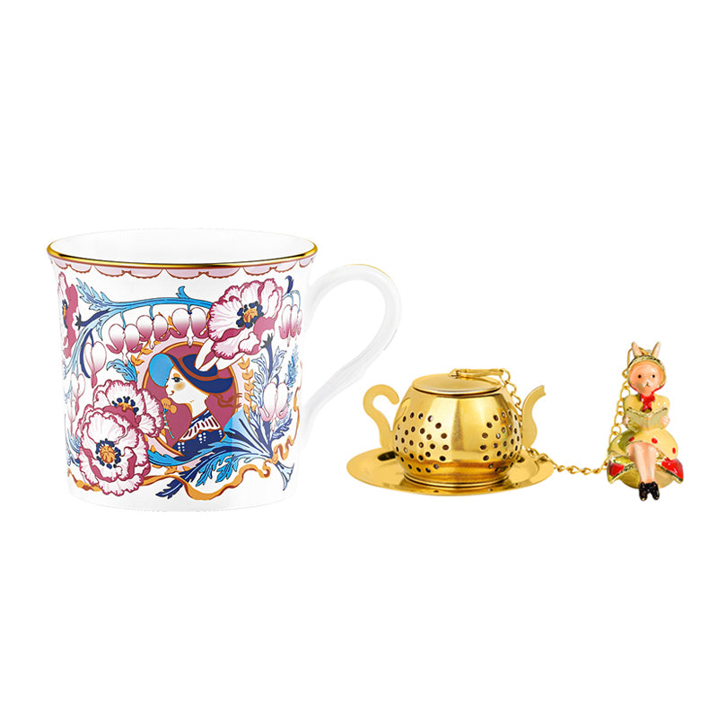 Shakespeare Garden Bone China Mug & Tea Infuser Gift Set – Perfect for Tea Lovers