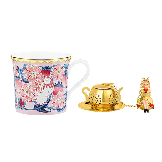 Shakespeare Garden Bone China Mug & Tea Infuser Gift Set – Perfect for Tea Lovers