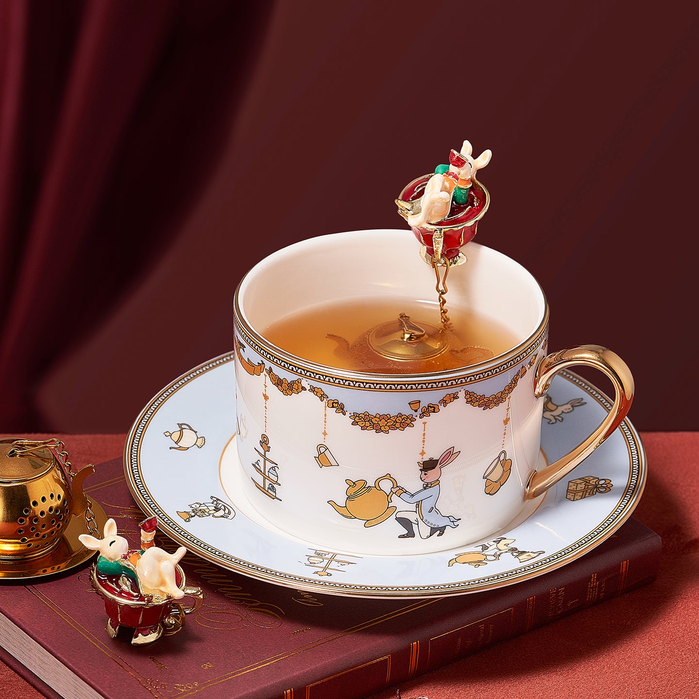 ウーロン茶、マグカップ、スプーン、茶こしセットギフトボックスBlan Bunny BlanBunny Fruit & Flower Teas and Teaware – Savor Natural