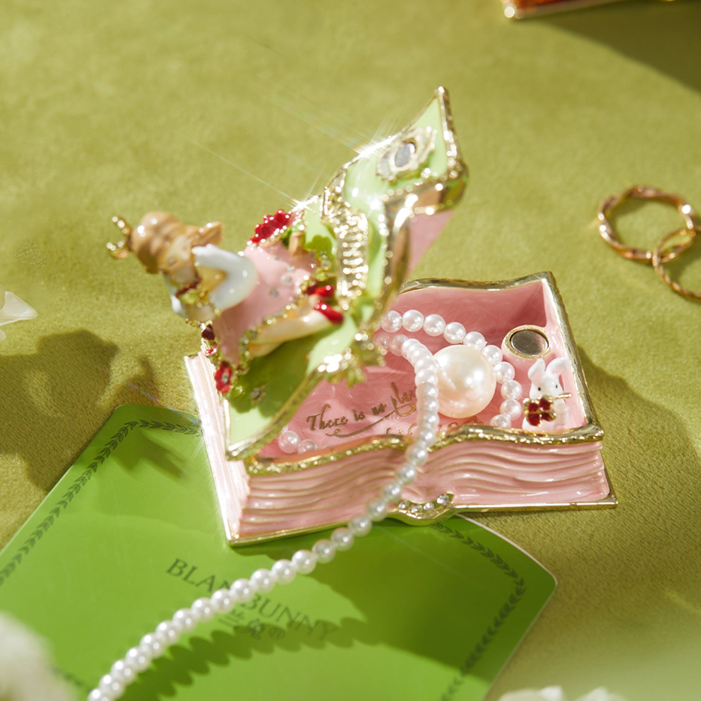 BlanBunny Book House Series Zinc Alloy Jewelry Box Ornaments Exquisite Gift