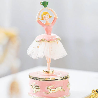 BlanBunny Nutcracker Sugar Plum Fairy Music Box Enamel Handcrafted Collectible Ballet Figurine Gift