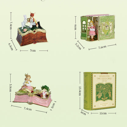 BlanBunny Book House Series Zinc Alloy Jewelry Box Ornaments Exquisite Gift