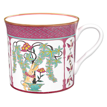 BlanBunny Courtyard Bone China Mug – 4-Color Holiday Coffee Cup, Elegant Eastern Style Gift for Colleagues, Office, and Winter Beverages