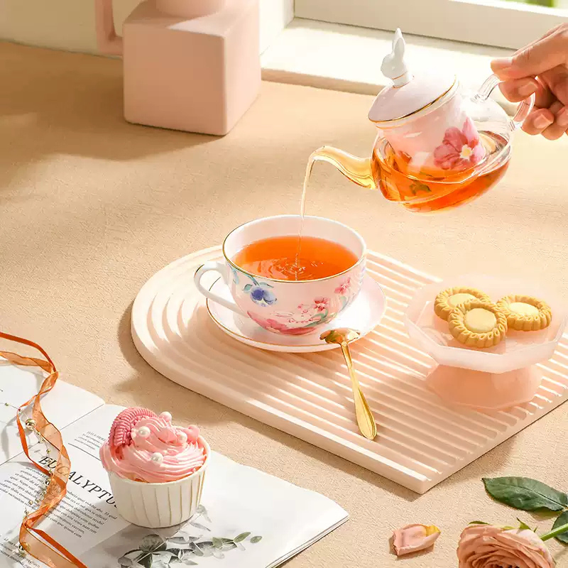 King's Garden Duo Teapot Gift Set - Pink bottom image 1