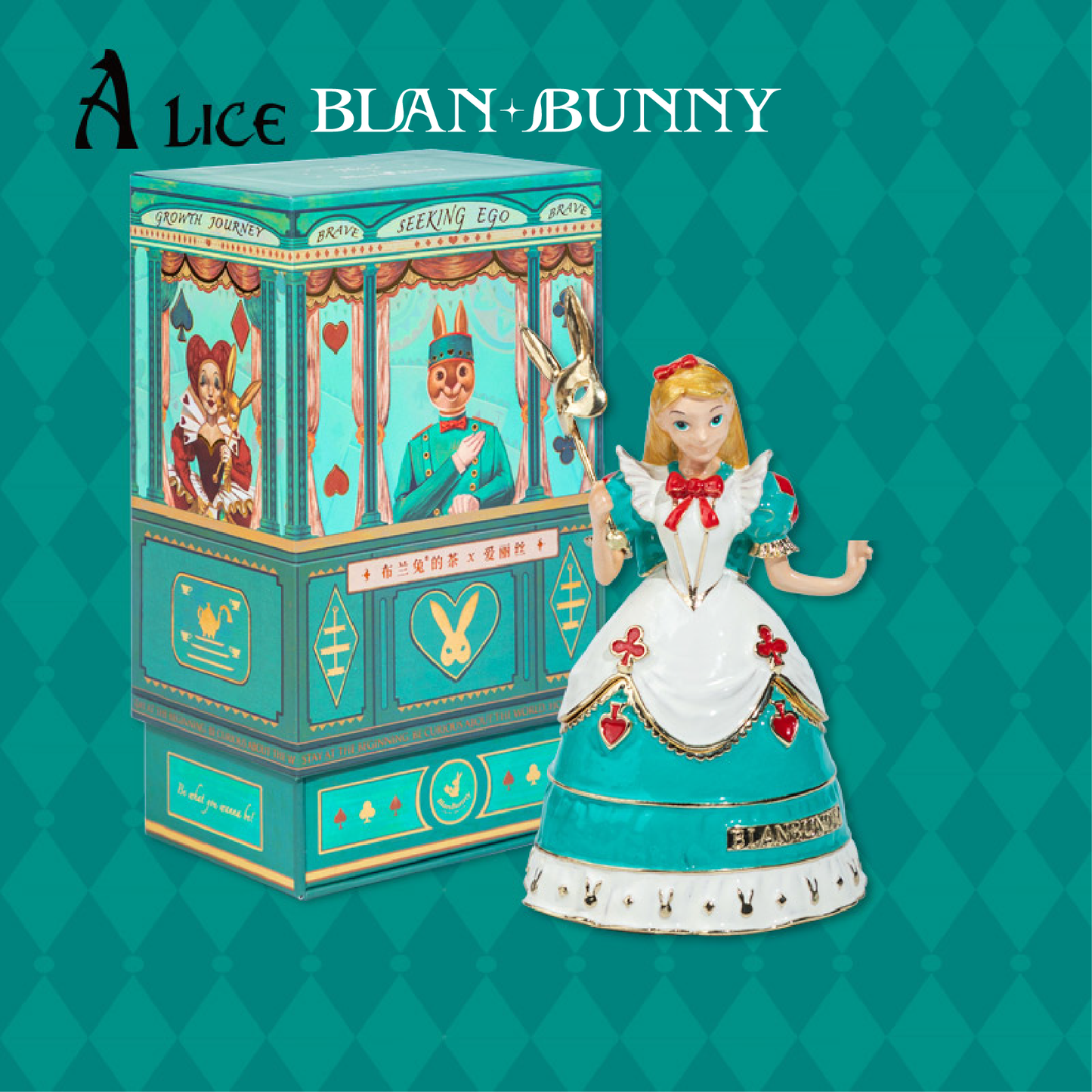 BlanBunny Alice Jewelry Box Flag Bearer Organizer for Rings Earrings and Accessories