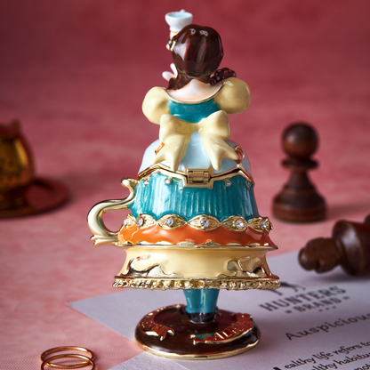 BlanBunny Alice Tea Party Zinc Alloy Jewelry Box Ornament Exquisite Gift