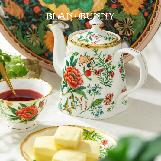 BlanBunny April Chapter Series Bone China Tea Set – Cup and Saucer Vintage Elegant Tea Set with Gift Box