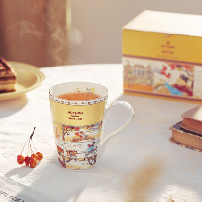 BlanBunny Autumn Melody Series Mug Water Cup Ceramic Mug Reinforced Porcelain 420ml Holiday Gfits