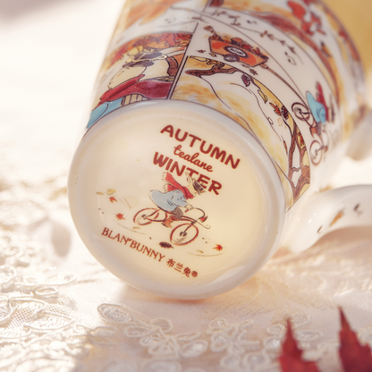 BlanBunny Autumn Melody Series Mug Water Cup Ceramic Mug Reinforced Porcelain 420ml Holiday Gfits