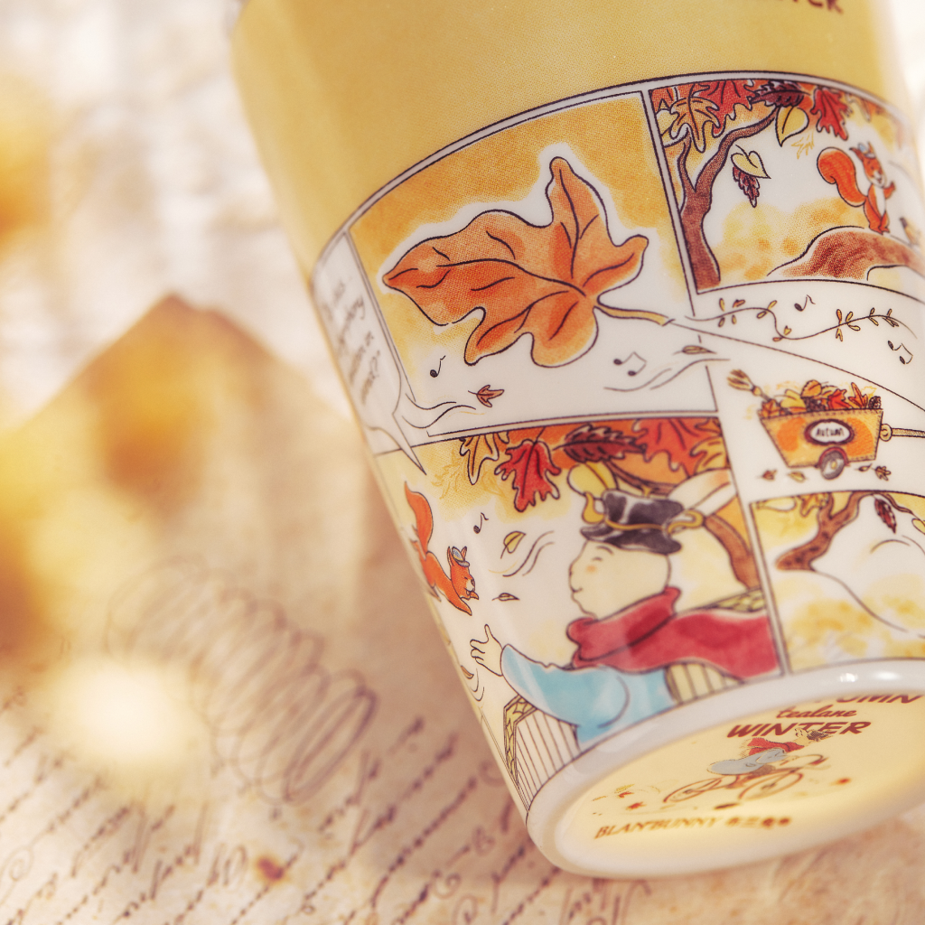 BlanBunny Autumn Melody Series Mug Water Cup Ceramic Mug Reinforced Porcelain 420ml Holiday Gfits