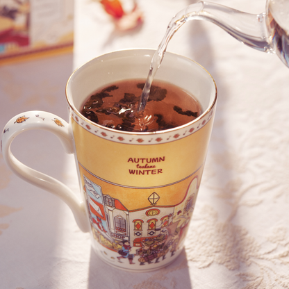 BlanBunny Autumn Melody Series Mug Water Cup Ceramic Mug Reinforced Porcelain 420ml Holiday Gfits