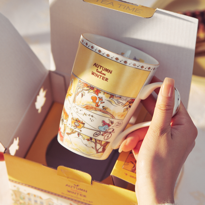 BlanBunny Autumn Melody Series Mug Water Cup Ceramic Mug Reinforced Porcelain 420ml Holiday Gfits