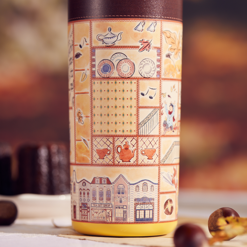 BlanBunny Autumn Journey 316 Stainless Steel Insulated Bottle 600ml Tumbler Available in Two Colors, Keeps Water Hot and Cold