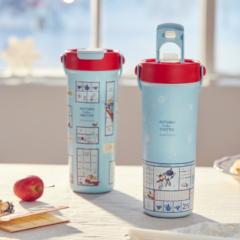 BlanBunny Christmas 316 Stainless Steel Insulated Bottle 600ml Tumbler Available in Two Colors, Keeps Water Hot and Cold