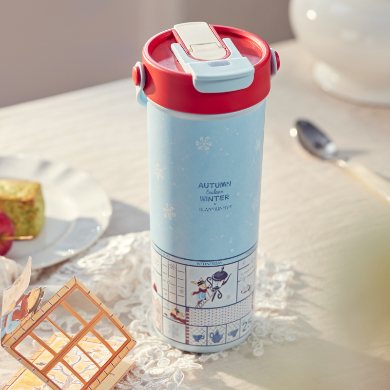 BlanBunny Christmas 316 Stainless Steel Insulated Bottle 600ml Tumbler Available in Two Colors, Keeps Water Hot and Cold