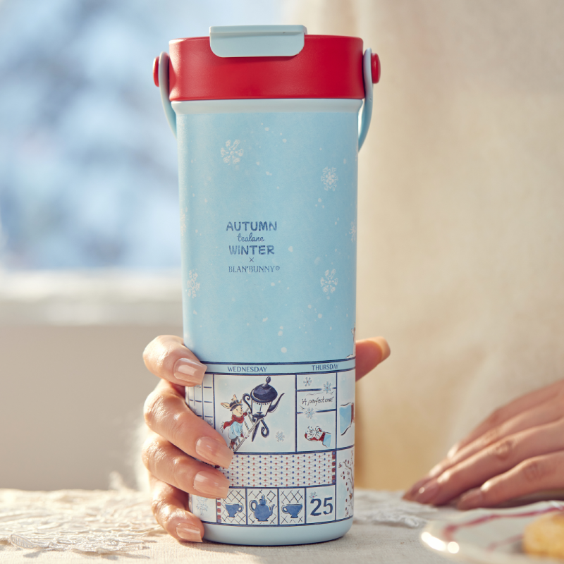 BlanBunny Christmas 316 Stainless Steel Insulated Bottle 600ml Tumbler Available in Two Colors, Keeps Water Hot and Cold