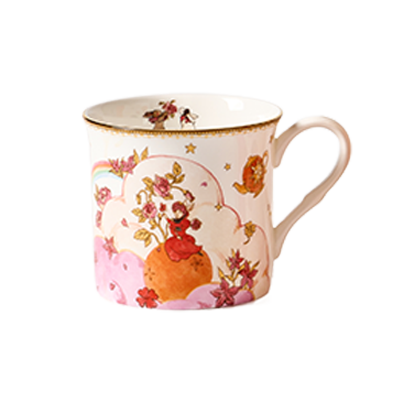 BlanBunny Bone China Mug 300ml Plant Planet Tea & Coffee Cup, Elegant Ceramic Mug for Home, Office, Tea Parties & Holiday Gifts