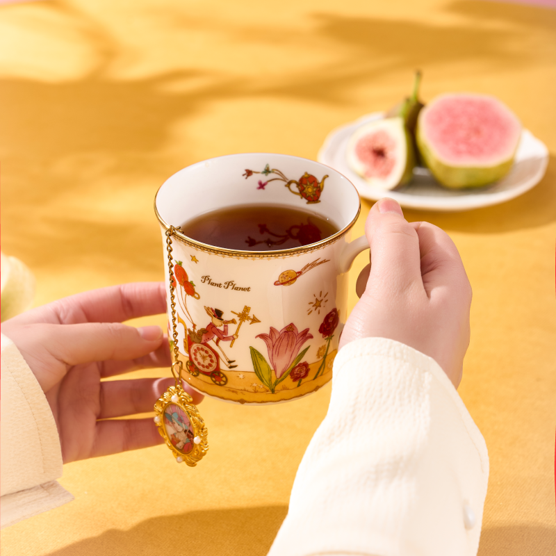 BlanBunny Bone China Mug 300ml Plant Planet Tea & Coffee Cup, Elegant Ceramic Mug for Home, Office, Tea Parties & Holiday Gifts