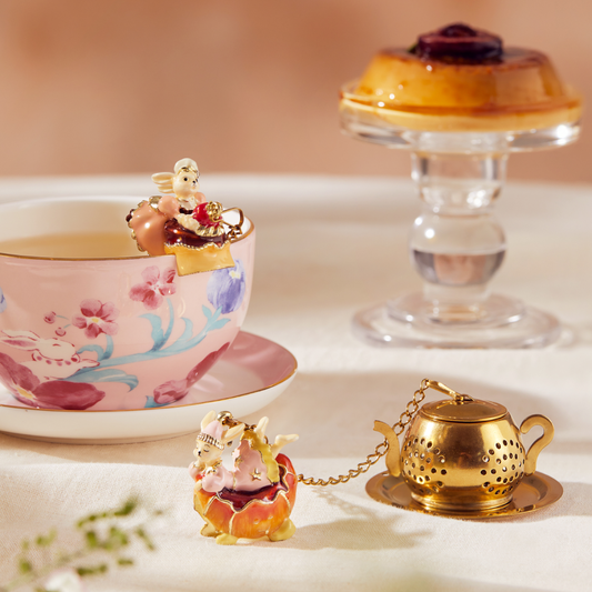 BlanBunny Dessert Pendant Tea Infuser Stainless Steel Loose Leaf Filter Tea Strainer with Enamel Charm Cute Gift