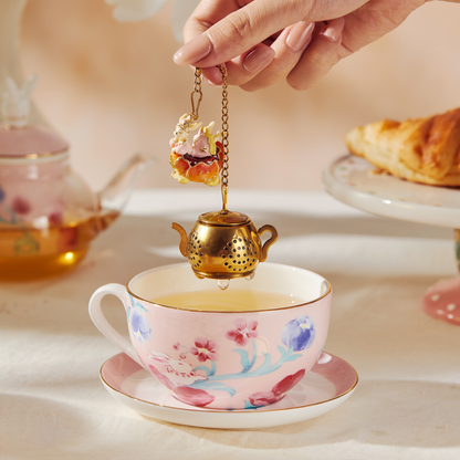 BlanBunny Dessert Pendant Tea Infuser Stainless Steel Loose Leaf Filter Tea Strainer with Enamel Charm Cute Gift