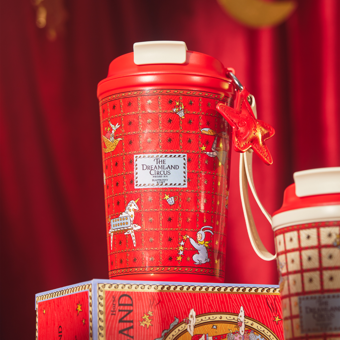 BlanBunny Dreamland Circus Insulated Water Bottle 380ml Portable Vacuum Thermal Tumbler Leak-Proof Hot & Cold Gift Ready