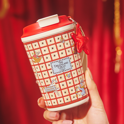 BlanBunny Dreamland Circus Insulated Water Bottle 380ml Portable Vacuum Thermal Tumbler Leak-Proof Hot & Cold Gift Ready