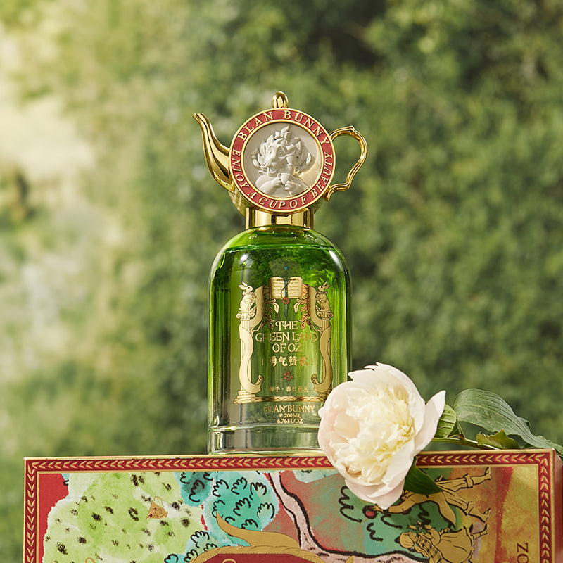 BlanBunny Emerald Forest Liquid Fragrance Gift Set Luxury Home & Car Diffuser with Enamel Alloy Teapot Holiday & Everyday Scent