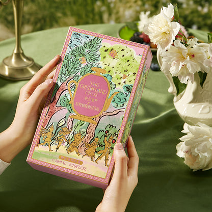 BlanBunny Emerald Forest Liquid Fragrance Gift Set Luxury Home & Car Diffuser with Enamel Alloy Teapot Holiday & Everyday Scent