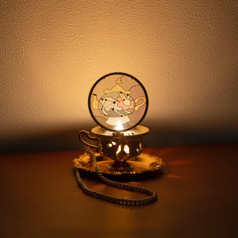 BlanBunny Emerald Forest Scented Candle Gift Set Glow Night Cup with Projection Light Holiday Gift