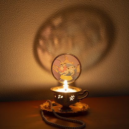 BlanBunny Emerald Forest Scented Candle Gift Set Glow Night Cup with Projection Light Holiday Gift