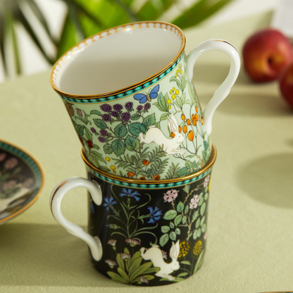 BlanBunny 2025 New Bone China Mugs–Flower Secret Border Elegant Afternoon Tea Pot for Home Brewing