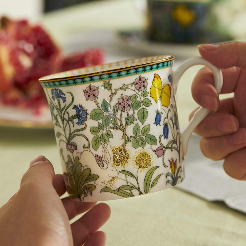 BlanBunny 2025 New Bone China Mugs–Flower Secret Border Elegant Afternoon Tea Pot for Home Brewing