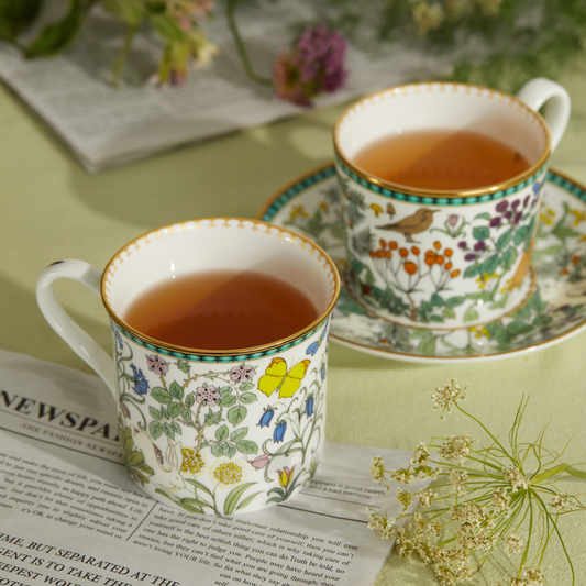 BlanBunny 2025 New Bone China Mugs–Flower Secret Border Elegant Afternoon Tea Pot for Home Brewing